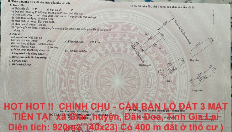 NHÀ ĐẸP - GIÁ CỰC TỐT - CHÍNH CHỦ CẦN BÁN GẤP NHÀ 238 Nguyễn Tất Thành, Pleiku